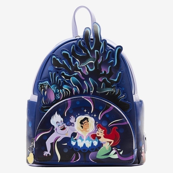 LOUNGEFLY Disney The Little Mermaid Ursula’s Lair Glow-in-the-Dark Mini backpack - Picture 1 of 6